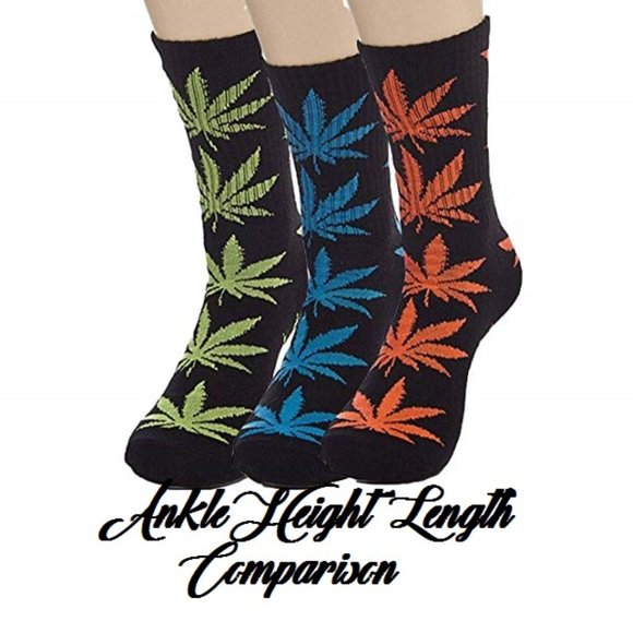 NEW UNISEX WEED LEAF SOCKS MARIJUANA PURPLE GREEN - Picture 4 of 5